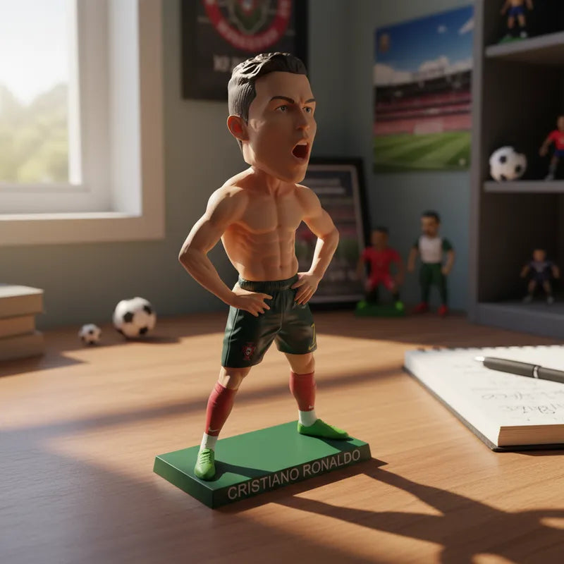 Figuras Bobblehead de Lionel Messi y Cristiano Ronaldo