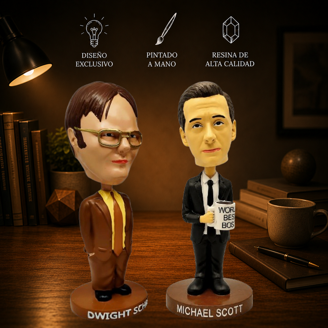 Pack The Office - Figuras Bobblehead de Dwight Schrute y Michael Scott