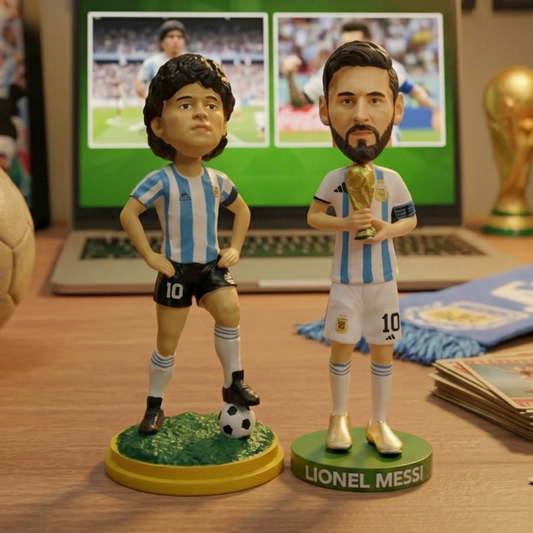 Figuras Bobblehead de Lionel Messi y Diego Maradona
