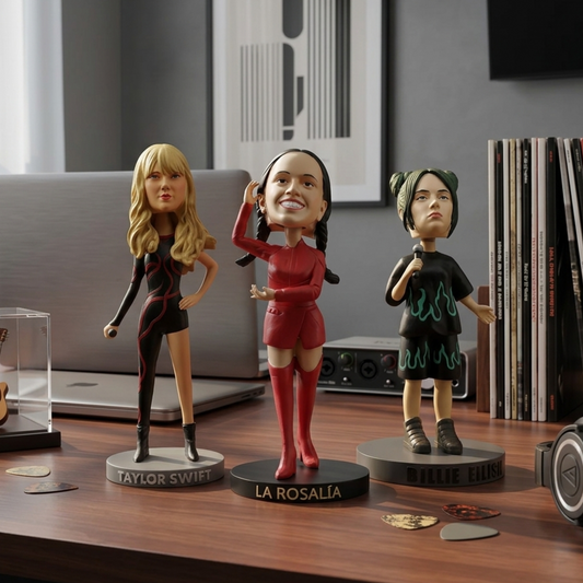 Figuras Bobblehead de Taylor Swift, Rosalía y Billie Eilish